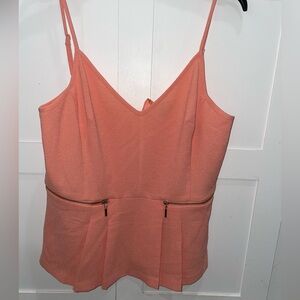 Dynamite Coral Camisole with Zipper Details